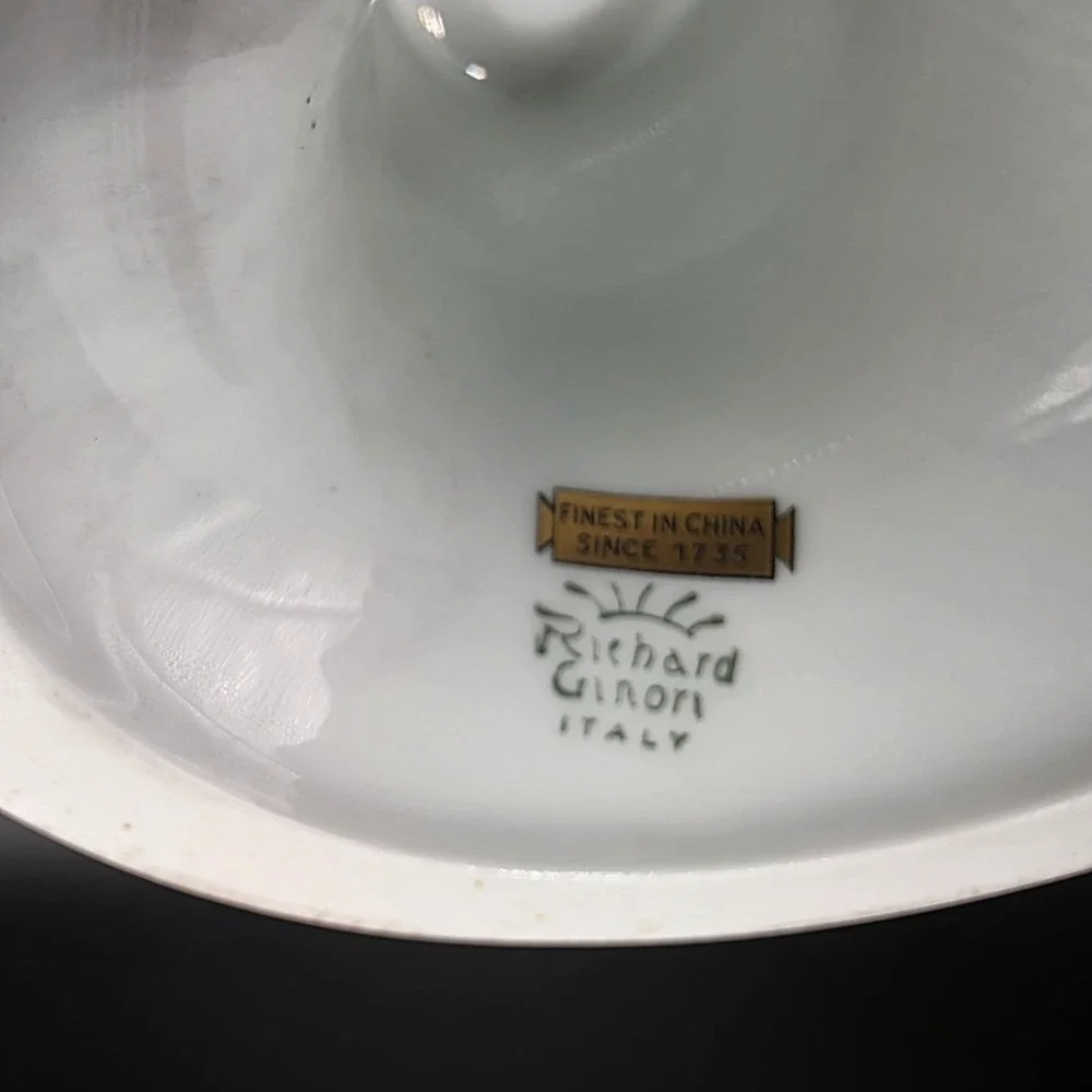 Vintage‎ Richard Ginori Italian Primavera 9 in Pedestal Cake Stand Floral  Italy